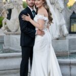 Gallery image of Beautiful image of wedding couple with fountain behind