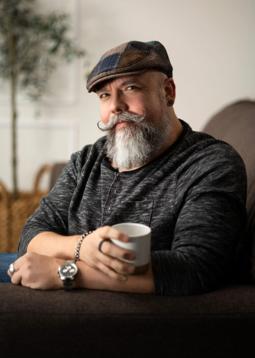 Stylish man with amazing moustache and beard